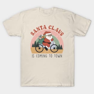 Santa Clause Is Coming to Town - On His Bike! T-Shirt